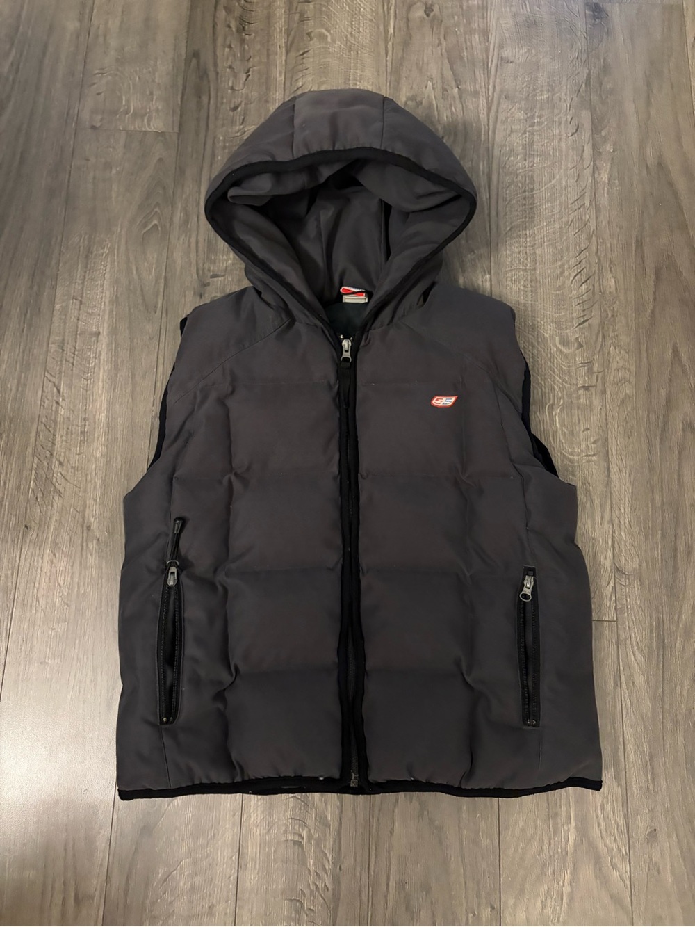 Vintage diesel 55 grey Hooded Puffer Vest